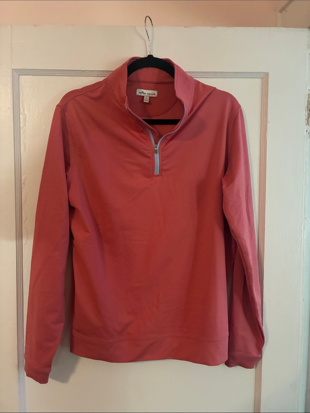 Peter Millar Quarter-Zip Pullover in Coral Pink